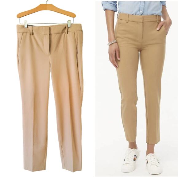J. Crew Pants - NEW J CREW Ruby Slim Cropped Pant Size 6 Tan Camel Stretch Twill Business Casual
